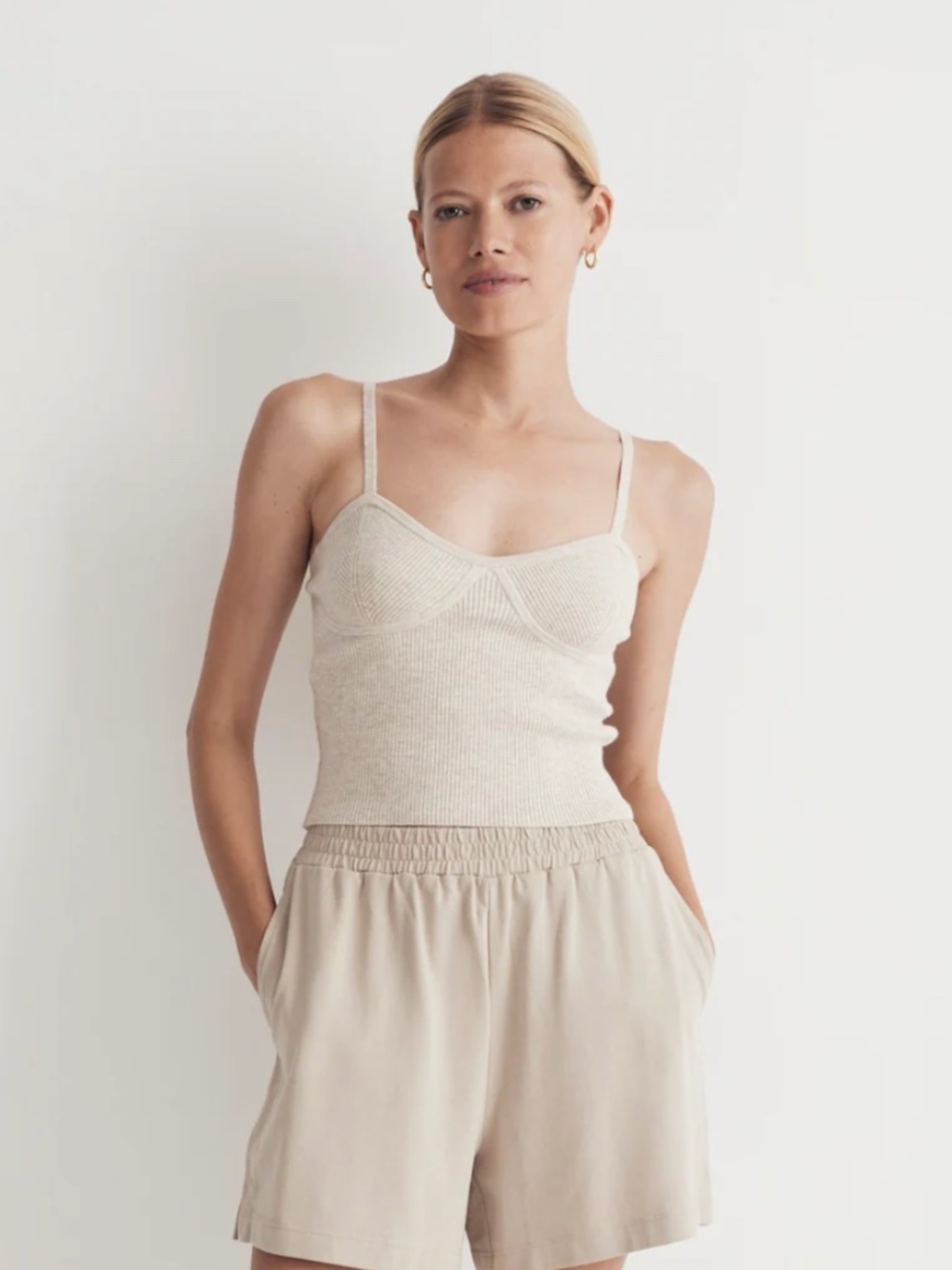 Madewell Corset Detail Crop Sweater Tank XL
